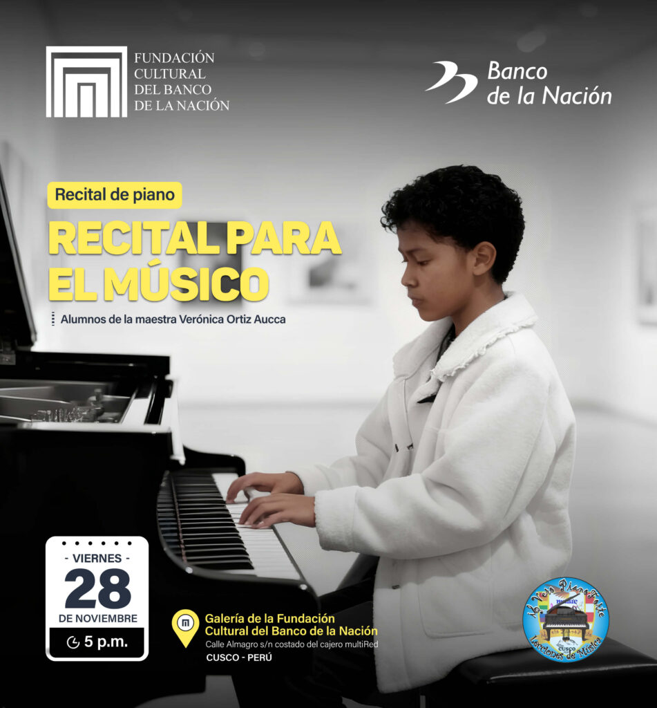 La Fundación Cultural del Banco de la Nación los invita al recital de piano “Recital para el músico”.