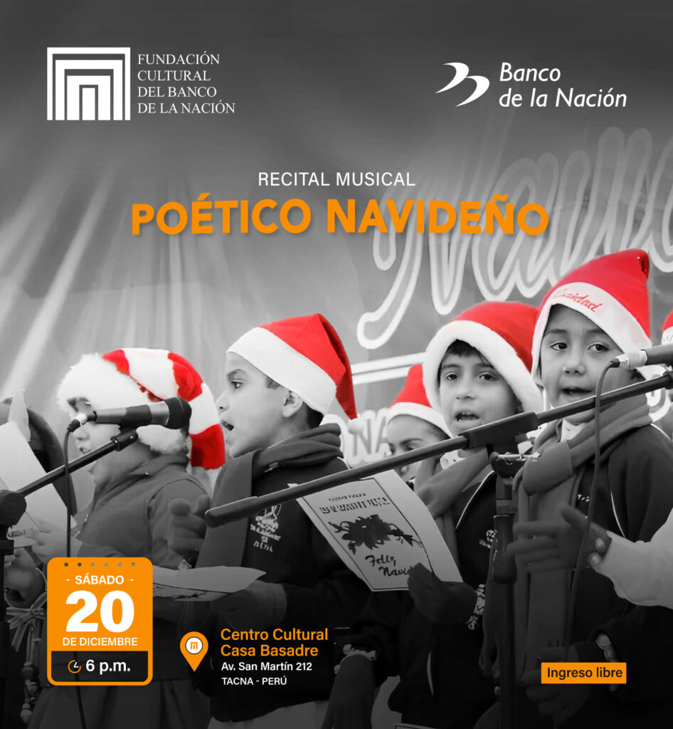 La Fundación Cultural del Banco de la Nación los invita a la presentación del recital músical “POÉTICO NAVIDEÑO”.