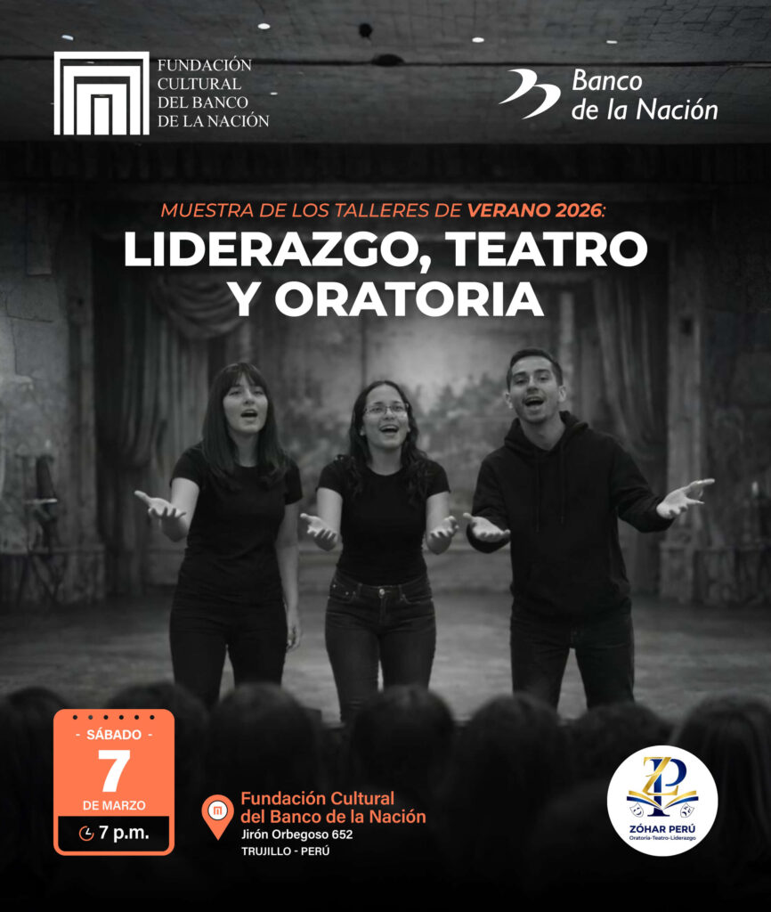 La Fundación Cultural del Banco de la Nación los invita a la muestra de los talleres de verano 2026 sobre Liderazgo, Teatro y Oratoria