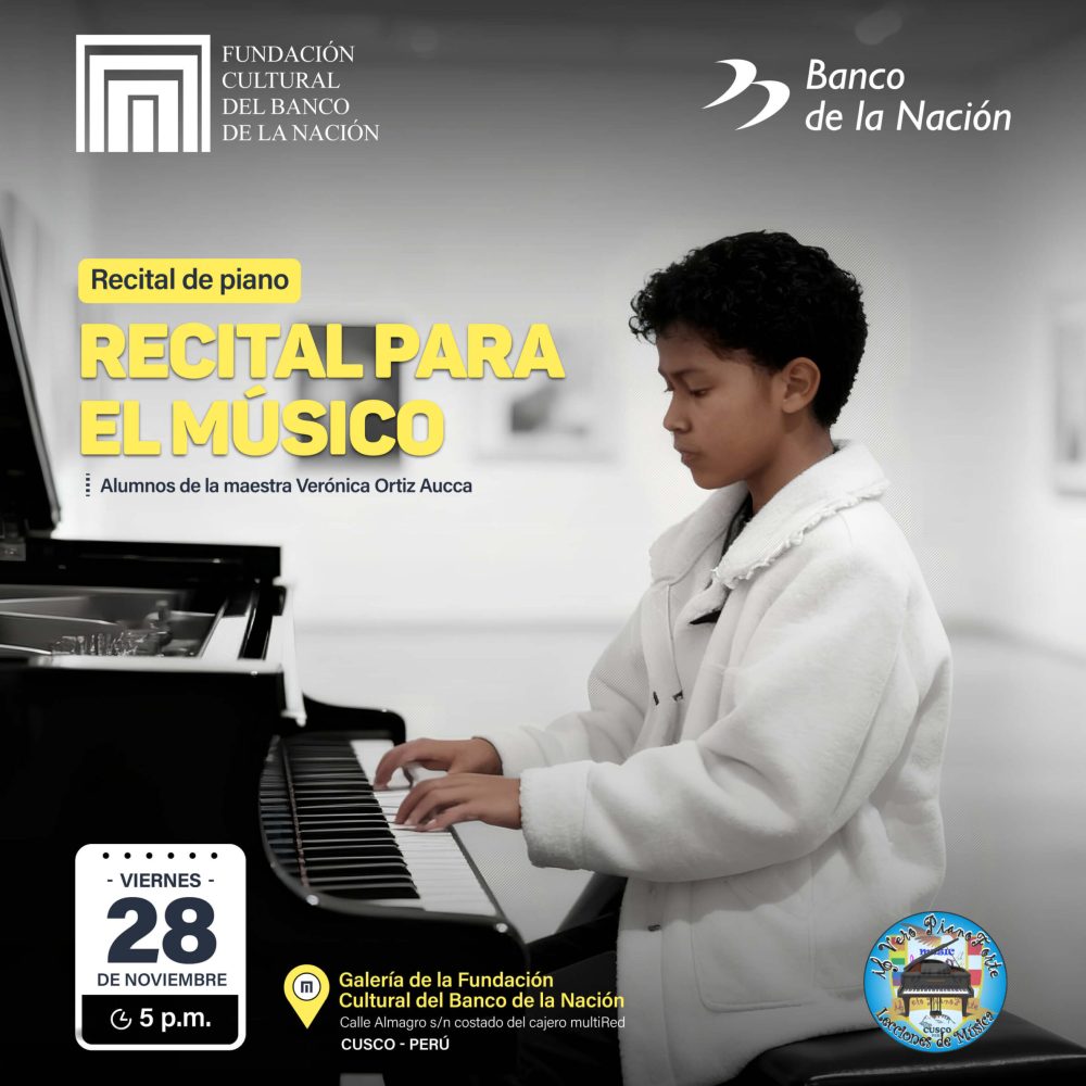 La Fundación Cultural del Banco de la Nación los invita al recital de piano “Recital para el músico”.