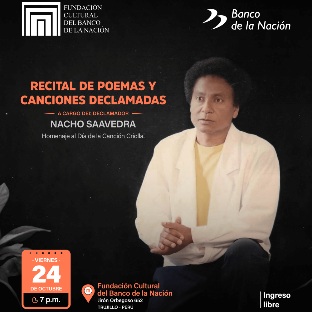 La Fundación Cultural del Banco de la Nación los invita al RECITAL DE POEMAS Y CANCIONES DECLAMADAS